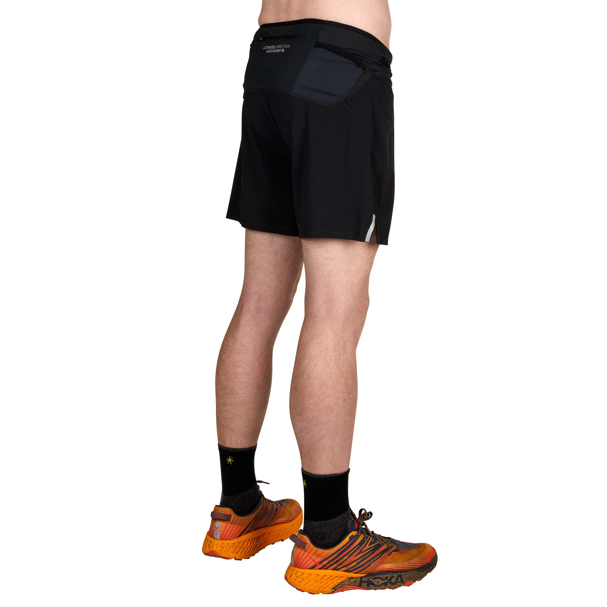Ultimate Direction Hydro Shorts for Men - Lightweight Running Shorts with Built-in Hydration Pockets, Onyx Black, Large - Perfect for Trail Running, Hiking & Outdoor Adventures