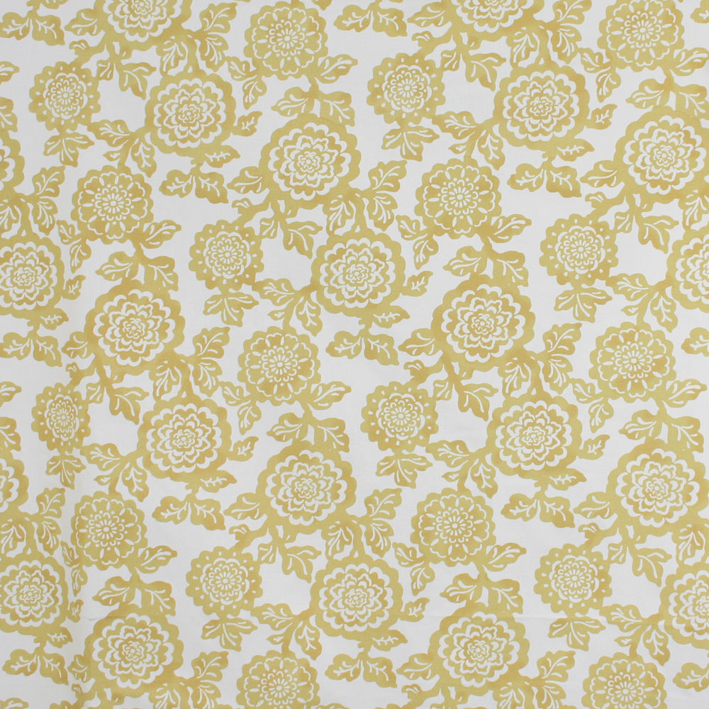9 x 9 Inch Decorative Fabric Swatches - Nature Garden Floral Print with Mums & Saffron Colors - Perfect for DIY Home Decor, Upholstery, and Craft Projects