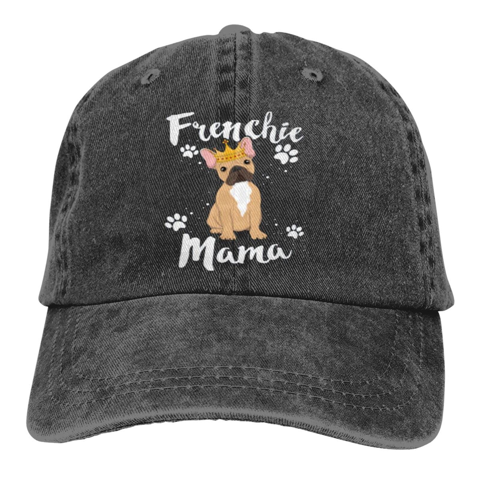 Secretlove French Bulldog Frenchie Mama Unisex Adult Denim Cowboy Hat - Dad Cap for Men & Women - Hip Hop Driver Hat for Casual Wear, Outdoor Activities & Street Fashion