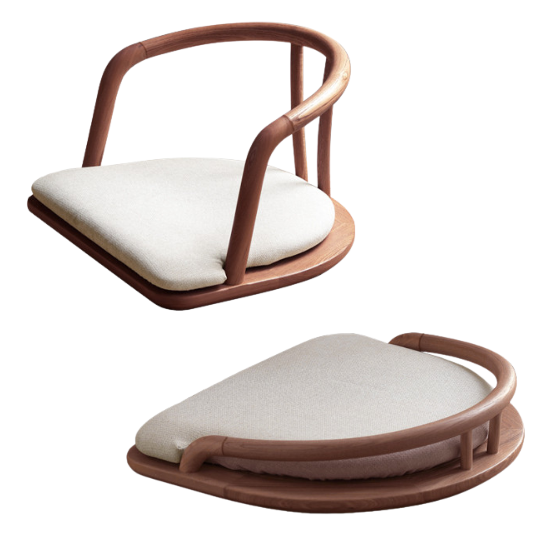 23.2x20x13.7 inch / 59x51.5x35.6cm + 23.2x20x6.6 inch / 59x51.5x17.5cm / walnut color / Ash tea chair main chair 1 pcs + guest chair 2 pcs