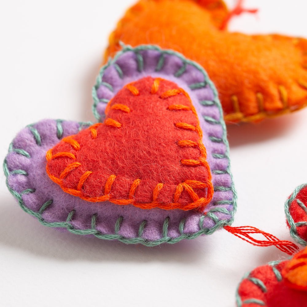 Hearts Felt Sewing Pattern PDF - DIY Valentine's Day Craft for Home Decor & Gift Making