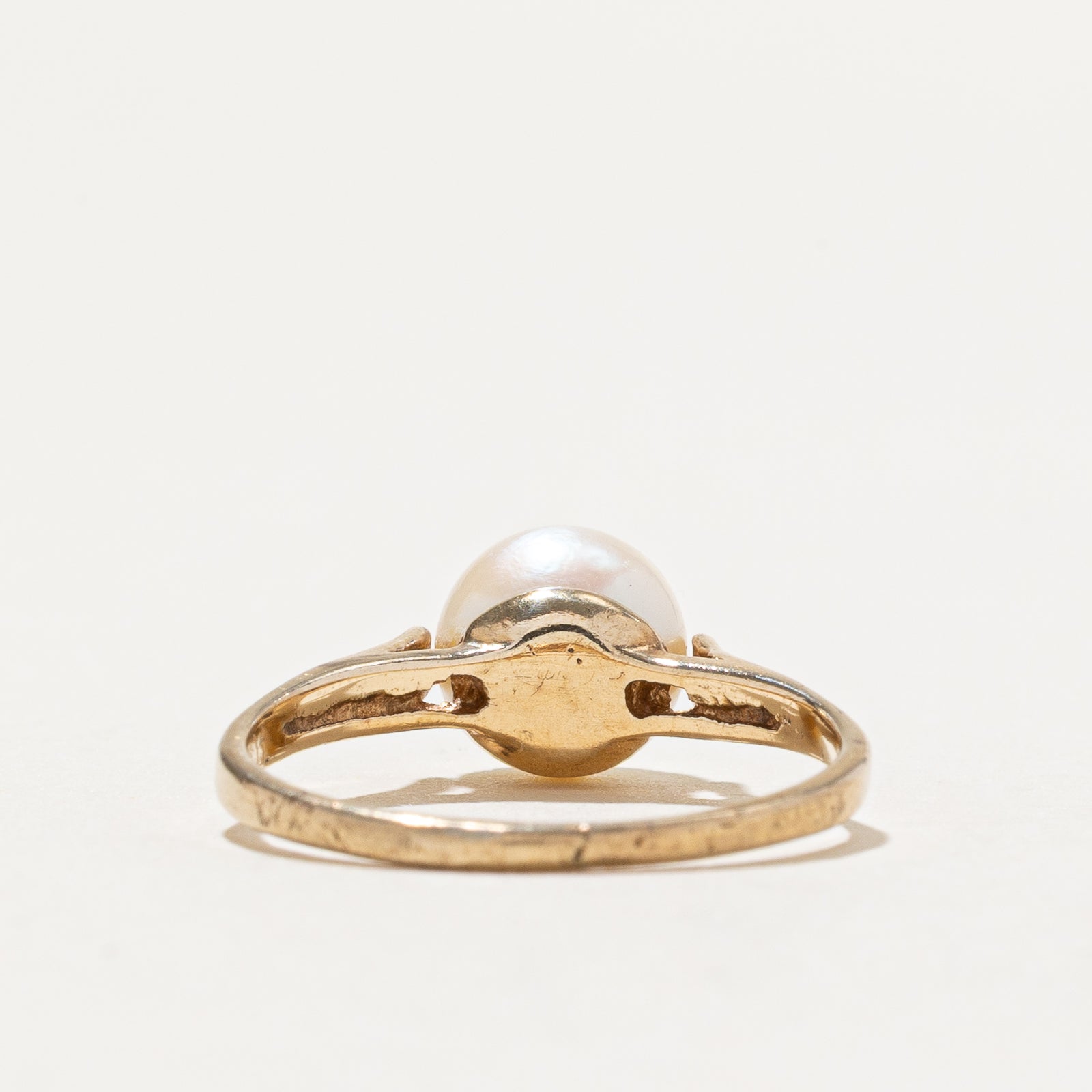 Solitaire Pearl Ring for Women - 14K Gold Plated, Size 5.5 - Elegant Bridal Jewelry, Anniversary Gift, Wedding Band, Engagement Ring for Her