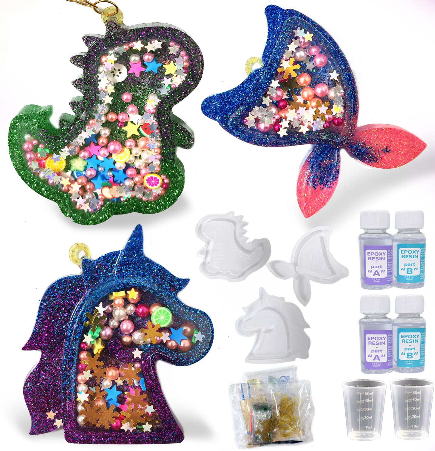 DIY Resin Charm Keychain Kit - Cute Art & Craft Supplies for Girls Age 6-12 | Keychain Pendants for Kids, Adults & Beginners | Backpack, Handbag & Jewelry Decorations (Purple) | Perfect for Birthday Gifts, Party Favors & Creative Projects