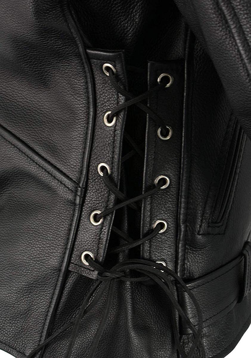 Milwaukee Men's Classic Side Lace Motorcycle Jacket - Genuine Leather Biker Jacket for Men - Perfect for Riding, Cruising & Motorcycle Enthusiasts