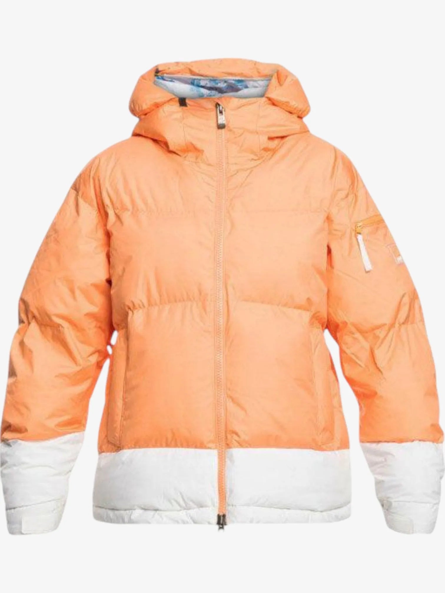 Roxy Chloe Kim Puffy Jacket - Women's Winter Snow Coat in Orange & White - Perfect for Skiing, Snowboarding & Cold Weather Adventures