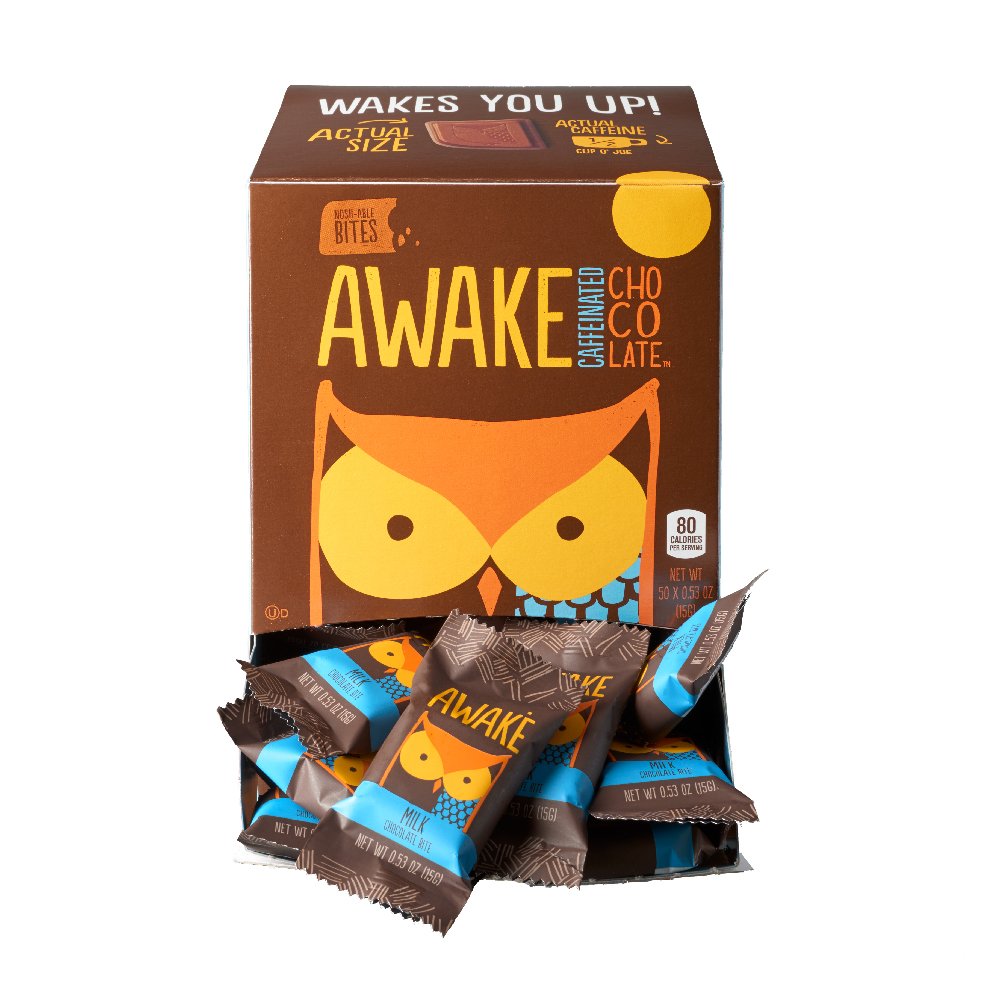Caffeinated Chocolate Energy Bites - Milk Chocolate (300ct) for Workouts & Focus