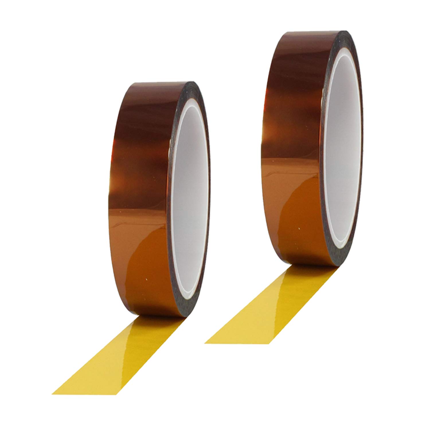 INTBUYING 2 Rolls 10mm X 30m (100ft) High Temperature Heat Resistant Koptan Tape - Sublimation Tape for T-Shirt Printing, DIY Crafts & Heat Press Projects