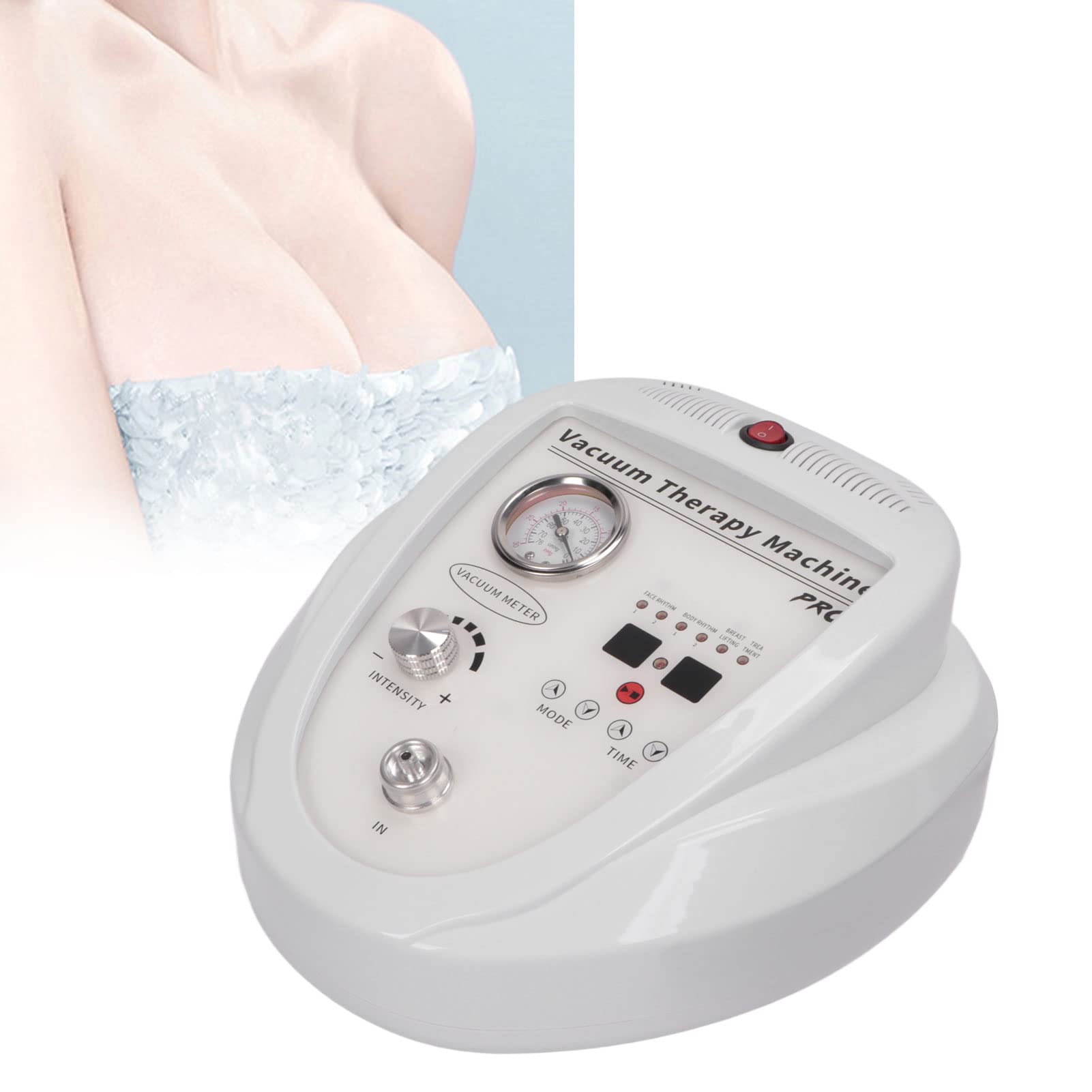 Electric Breast Massage & Skin Firming Machine - 24pcs Negative Pressure Cupping Beauty Device for Face & Body - At-Home Spa Treatment & Lymphatic Drainage Therapy