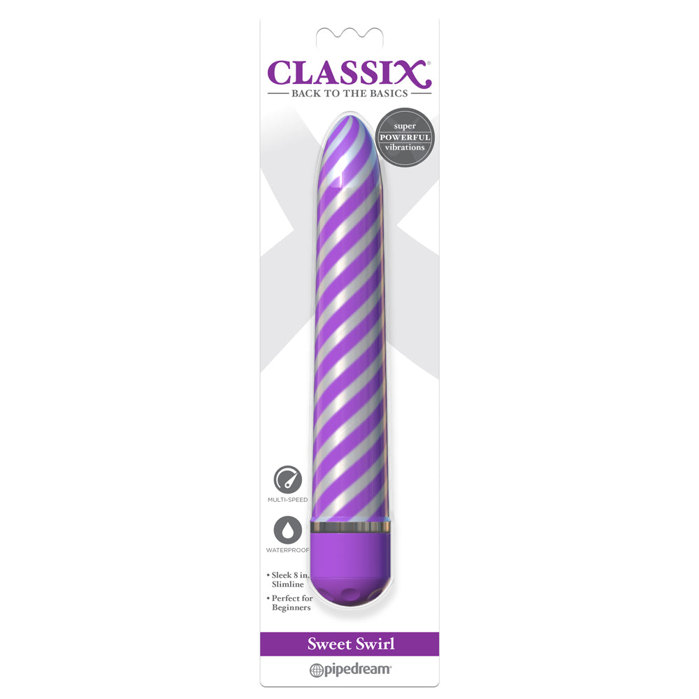 Classix Sweet Swirl 8-Speed Rechargeable Vibrator for Women - Powerful G-Spot & Clitoral Stimulation - Waterproof Adult Toy for Couples & Solo Play