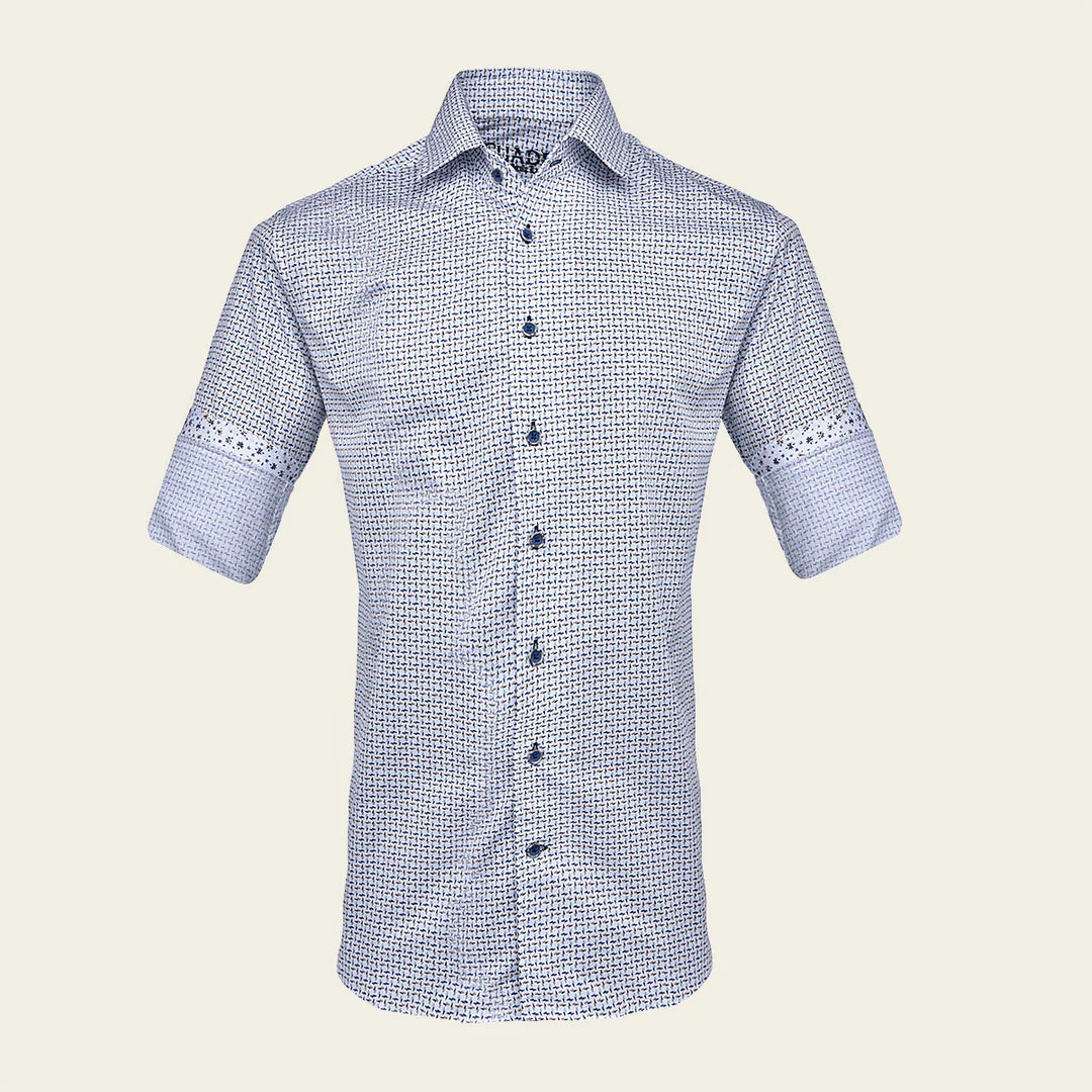 CMW848R Men's Casual Cotton Shirt - Stylish Multi-Pattern Button Down Shirt for Business Casual & Everyday Wear