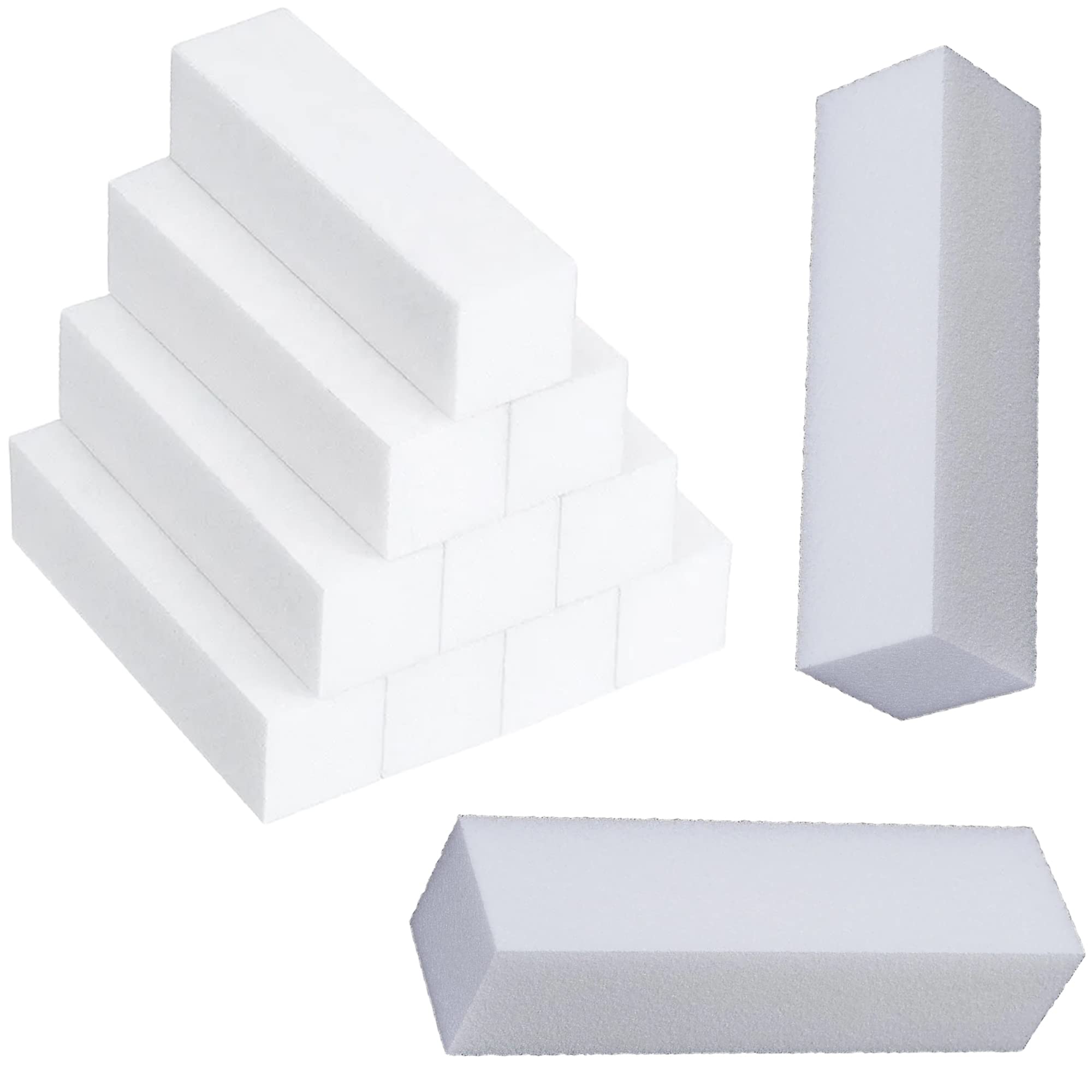12 Pack 120 Grit 4-Way White Nail Buffer Blocks for Gel & Acrylic Nails - Professional Nail Buffing & Polishing Kit for Salon & Home Manicure