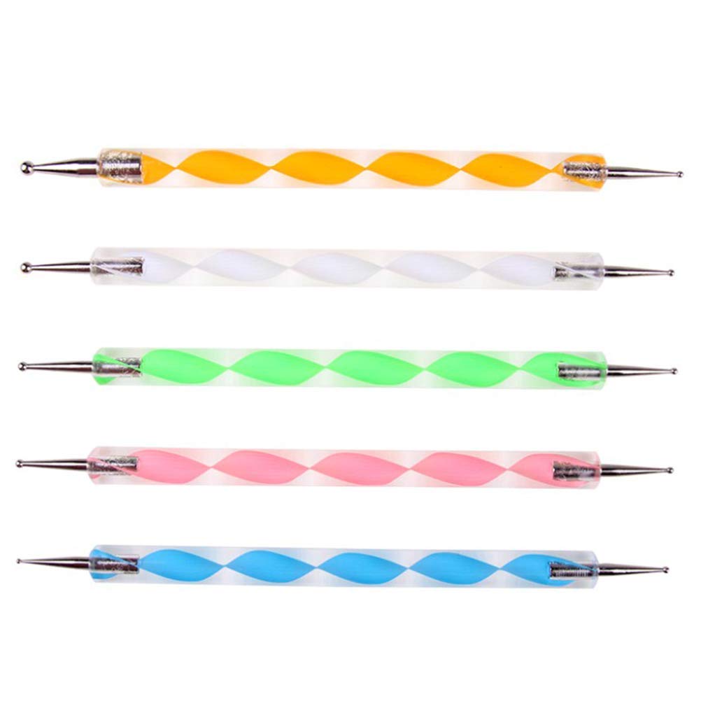 AmigozZ 5-Piece Nail Art Dotting Tools Set - Marbleizing & Stamping Pens for Professional Nail Design (Multicolor) | Perfect for Salon, Home Manicure & DIY Nail Art