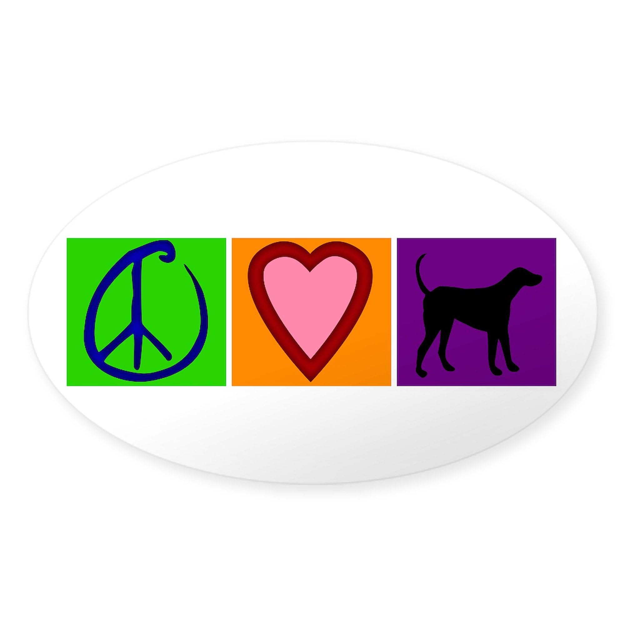 Peace Love Black Labs Oval Car Bumper Sticker - Waterproof Vinyl Decal for Cars, Laptops, Windows | Perfect for Dog Lovers & Pet Owners