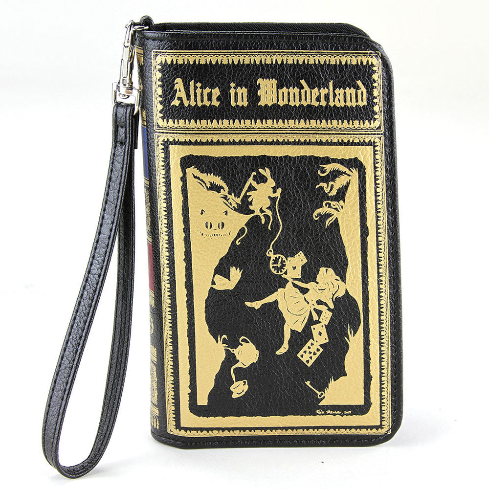 Alice in Wonderland Book Wallet Wristlet - Cute Novelty Clutch Purse for Women & Girls - Perfect for Cosplay, Book Lovers & Disney Fans