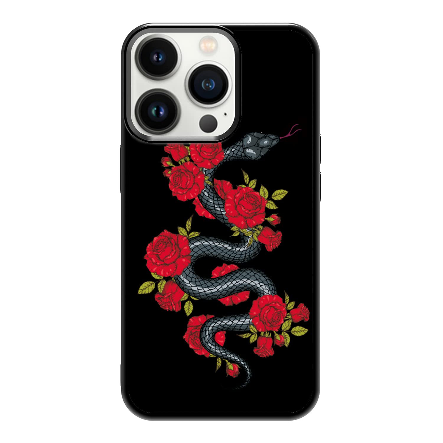 Snake and Rose Phone Case for iPhone 13 Pro - Shockproof Protective Cover with Stylish Floral Design | Cute Rose Pattern Case for Women & Girls | Compatible with iPhone 13 Pro 6.1 Inch | Perfect Gift for Valentine's Day, Birthday or Daily Use