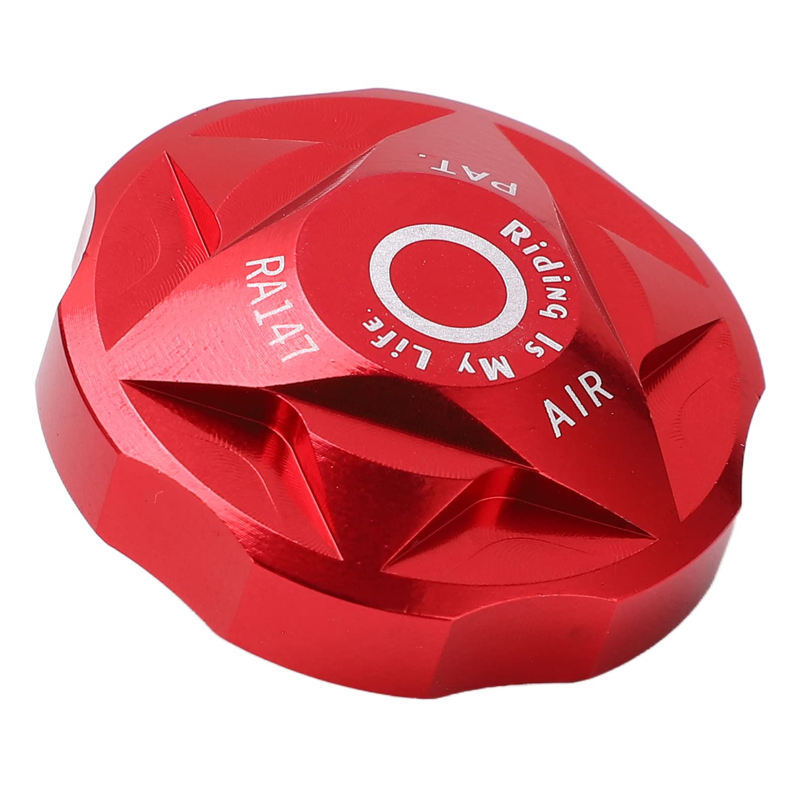 Jiawu Front Fork Air Chamber Cover - Anodized Aluminum Bike Air Valve Cap for Easy Repair (Red) - Perfect for Mountain Bikes, Road Bikes & BMX Maintenance