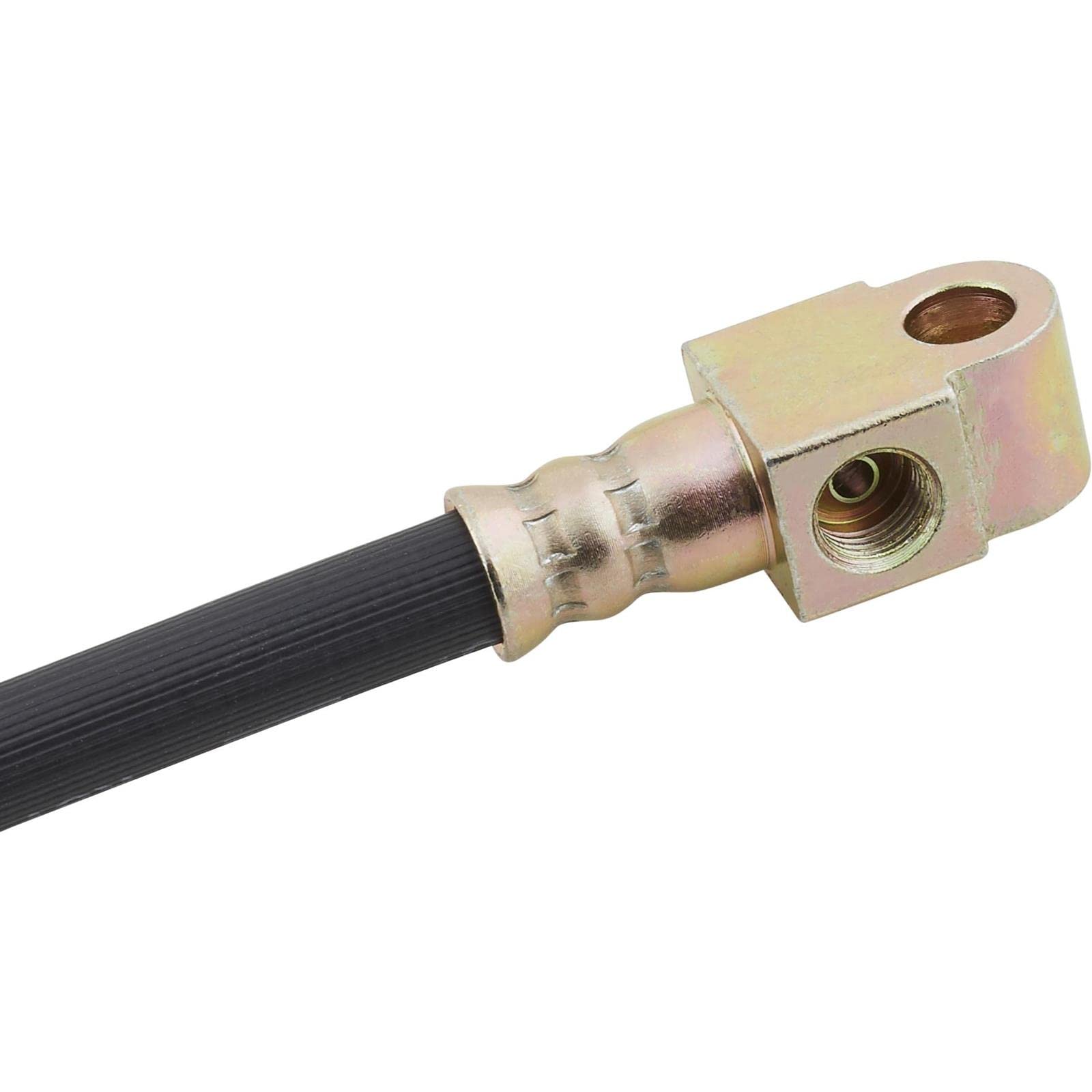 The Right Stuff Detailing FH06 GM Rear Flex Hose with Block - Replacement Brake Line for GM Trucks & SUVs - Perfect for Off-Roading & Towing Applications