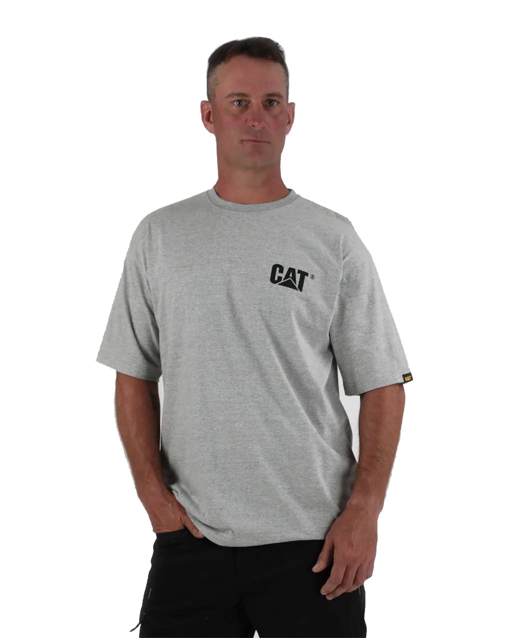 Caterpillar Men's Trademark T-Shirt - Comfortable Cotton Work Shirts (Regular & Big & Tall Sizes) - Perfect for Construction, Outdoor Work & Casual Wear