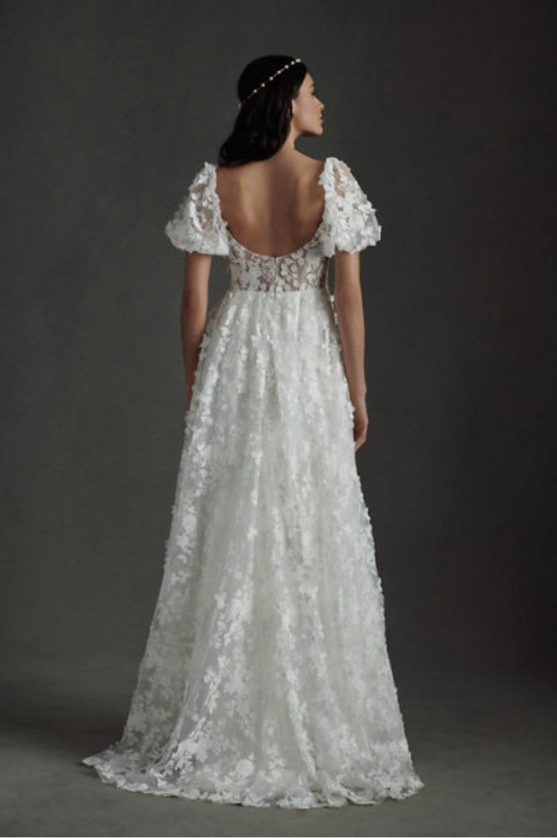 BHLDN Willowby Lilia Gown - Elegant Wedding Dress with Lace Details for Bridesmaids & Formal Events | Perfect for Beach Weddings & Evening Galas