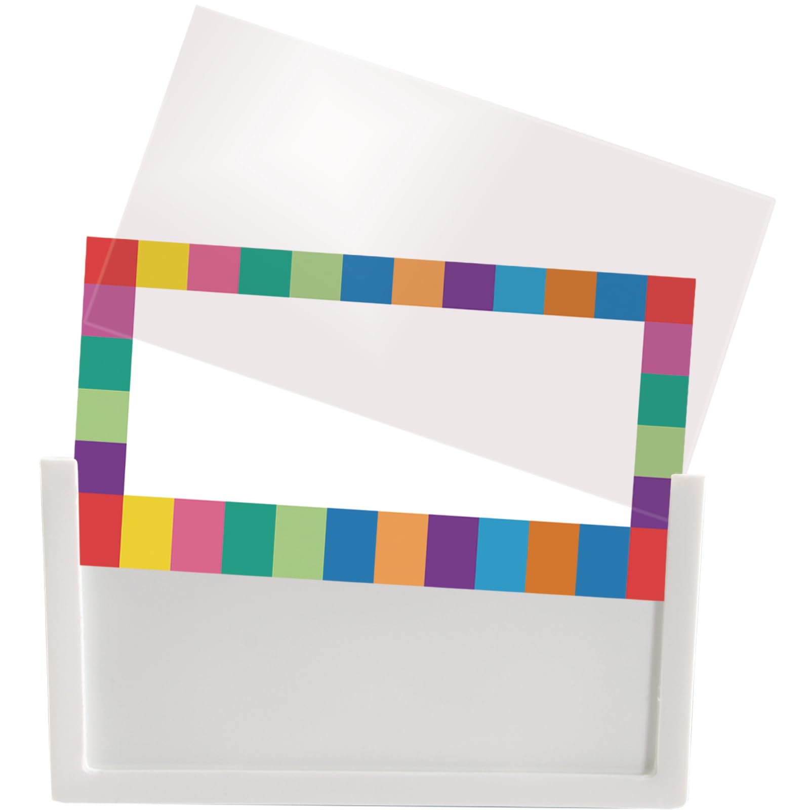Really Good Stuff 5-Pack Universal Label Holders With Labels - Durable Organization Solutions for Office, Classroom & Home Storage