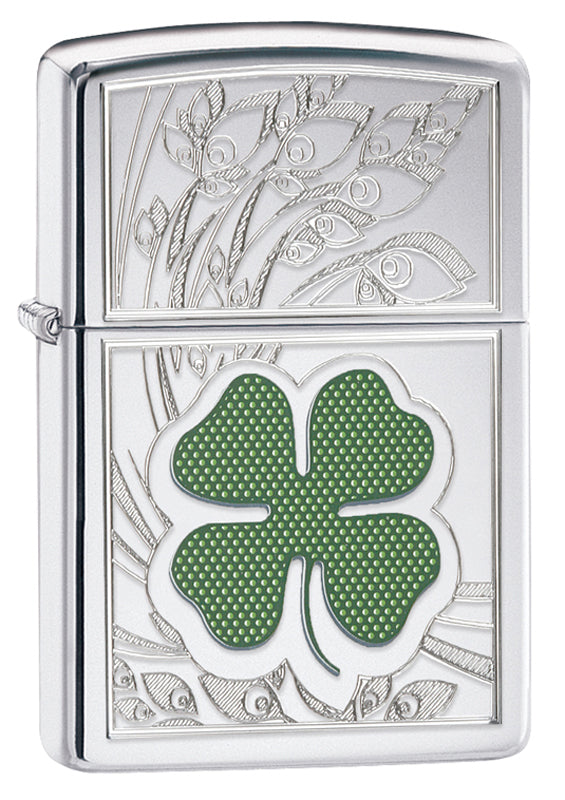 Zippo Four Leaf Clover Windproof Lighter - Classic Collectible Metal Lighter for Smoking, Camping, and Outdoor Adventures