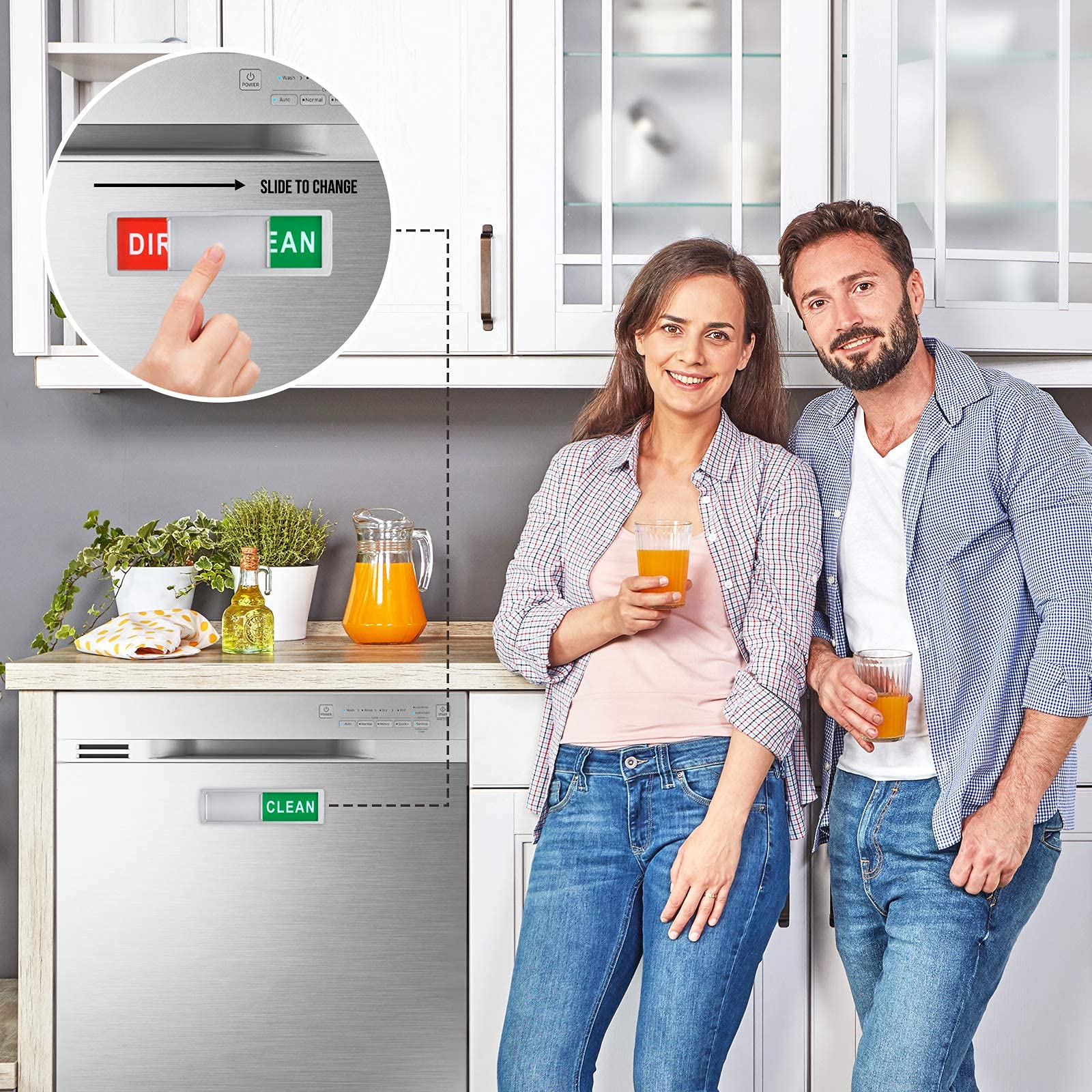 Strong Dishwasher Magnet - Clean/Dirty Sign for Kitchen & Home Decor | Durable Fridge Magnet for Dishwasher Door | Perfect for Modern Kitchens & Household Organization