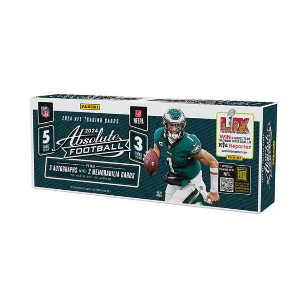 2024 Panini Absolute Football Hobby Box - 12 Packs with Autographs & Memorabilia Cards - NFL Trading Cards for Collectors & Fantasy Football Fans - Perfect for Gifts, Investments & Game Day Excitement