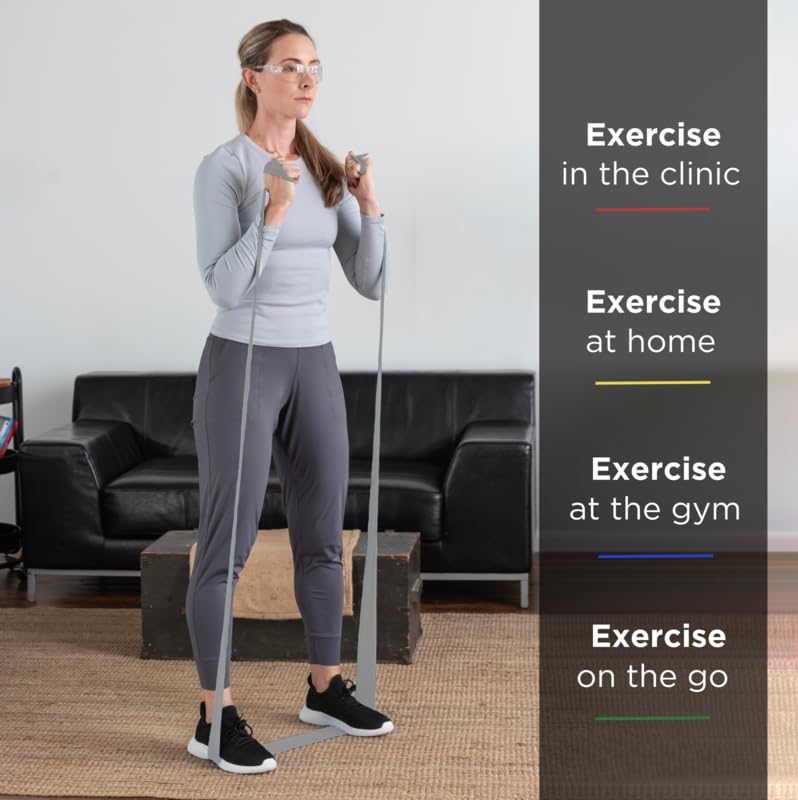 THERABAND Professional Latex Resistance Bands - 6 Yard Roll for Strength Training, Physical Therapy & Home Workouts (Silver, Super Heavy, Level 7) - Perfect for Upper/Lower Body Exercises, Pilates & Rehab
