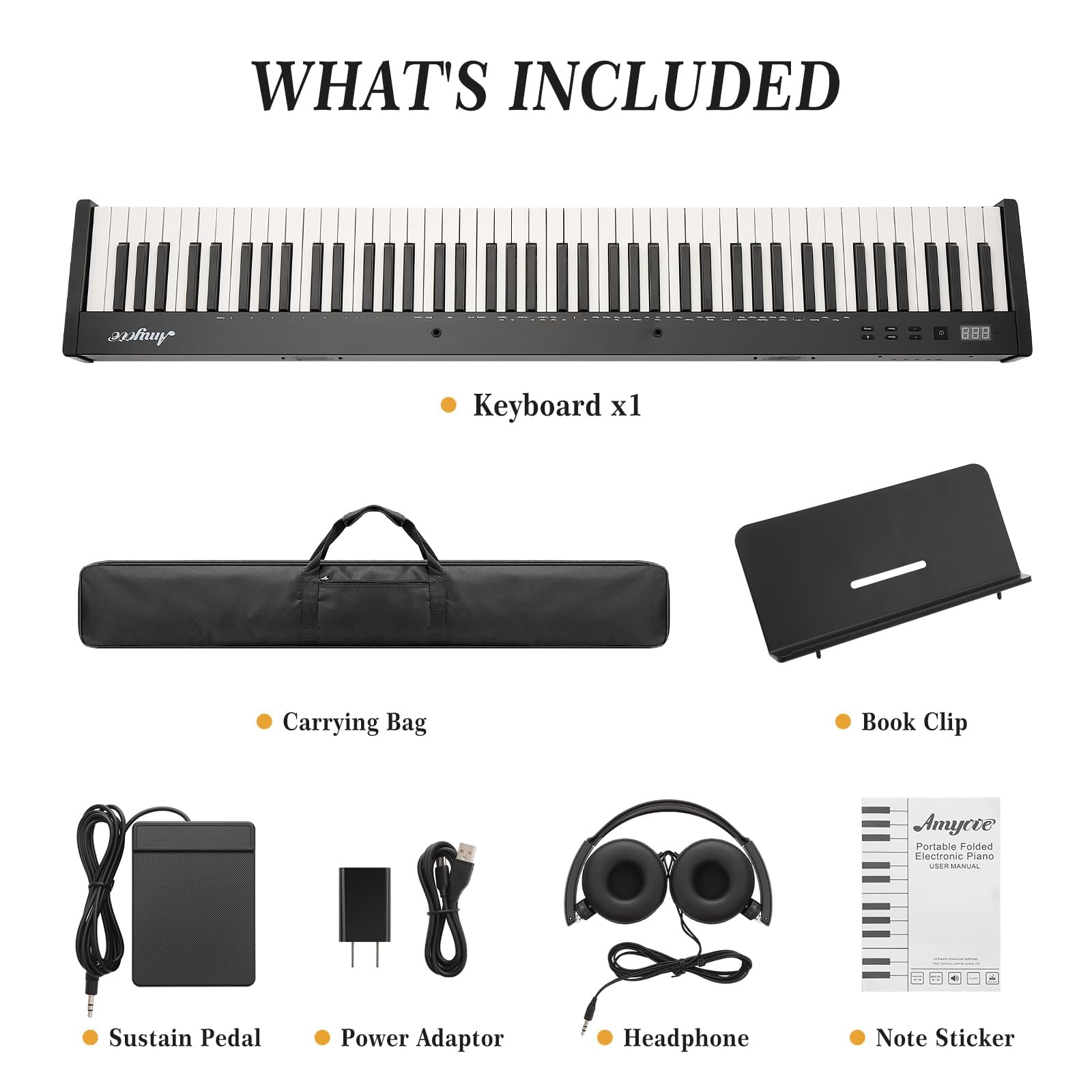 88-Key Weighted Electric Piano Keyboard for Beginners - Portable with Stand & Bluetooth - Perfect for Home & Studio Practice