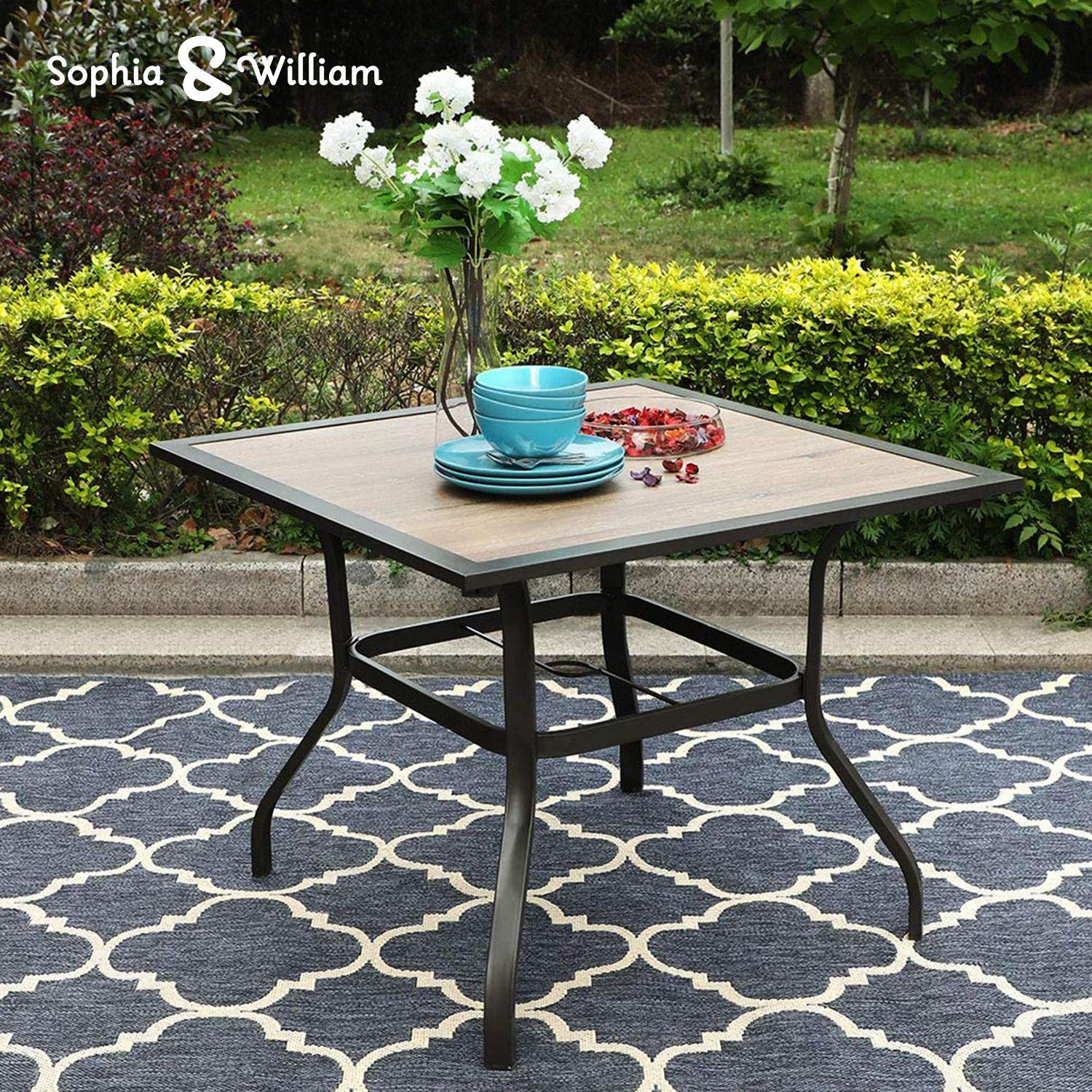 Sophia & William 5-Piece Outdoor Patio Dining Set - Metal Table & Chairs with 37