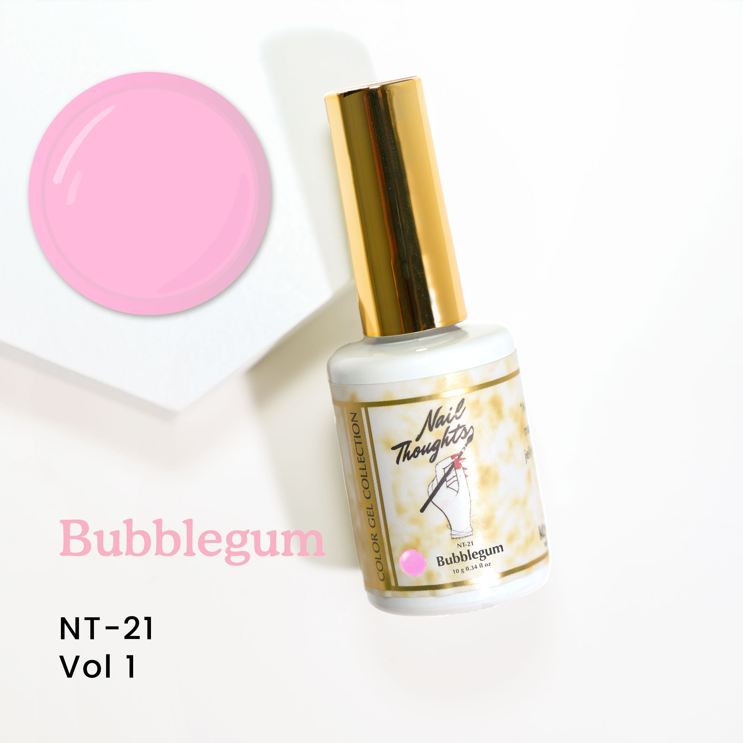 NT 21 Bubblegum Press On Nails - Long Lasting False Nails with Glue - Perfect for Parties, Weddings & Special Occasions