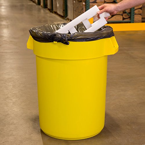 Huskee 32 Gallon Yellow Trash Can - Heavy Duty Commercial Garbage Bin for Kitchen, Office, Restaurant & Outdoor Use - TableTop King 3200YW