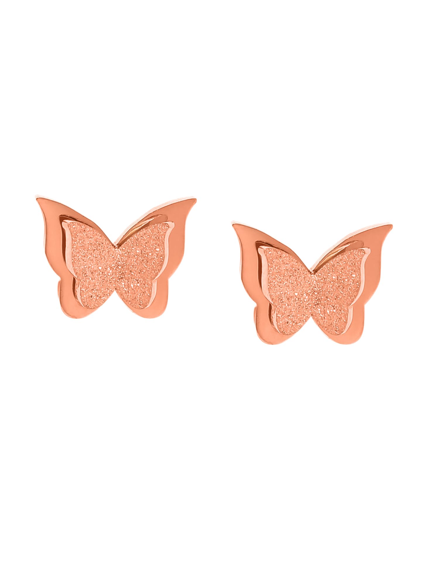 Rose Gold Plated Butterfly Stud Earrings for Women & Girls – Stainless Steel Western Style Jewelry – Perfect Birthday & Anniversary Gift for Her – Ideal for Parties, Weddings & Everyday Wear
