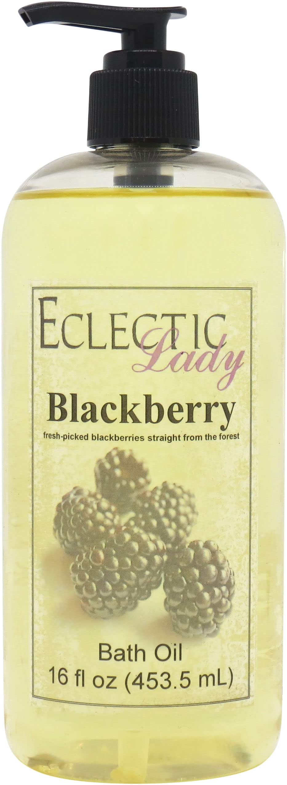 Eclectic Lady Blackberry Bath Oil - Relaxing & Moisturizing Scented Body Oil for Dry & Sensitive Skin - Daily Nourishing Shower Oil (16 oz) - Perfect for Spa Nights & Self-Care Rituals