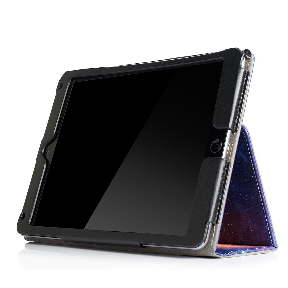Premium PU Leather iPad 9.7 Inch Case (2018/2017/Air 2/Air 1) - Shockproof Corner Protection & Scratch-Resistant Folio Cover with Auto Sleep/Wake - Perfect for Work, School & Travel - Galaxy Design