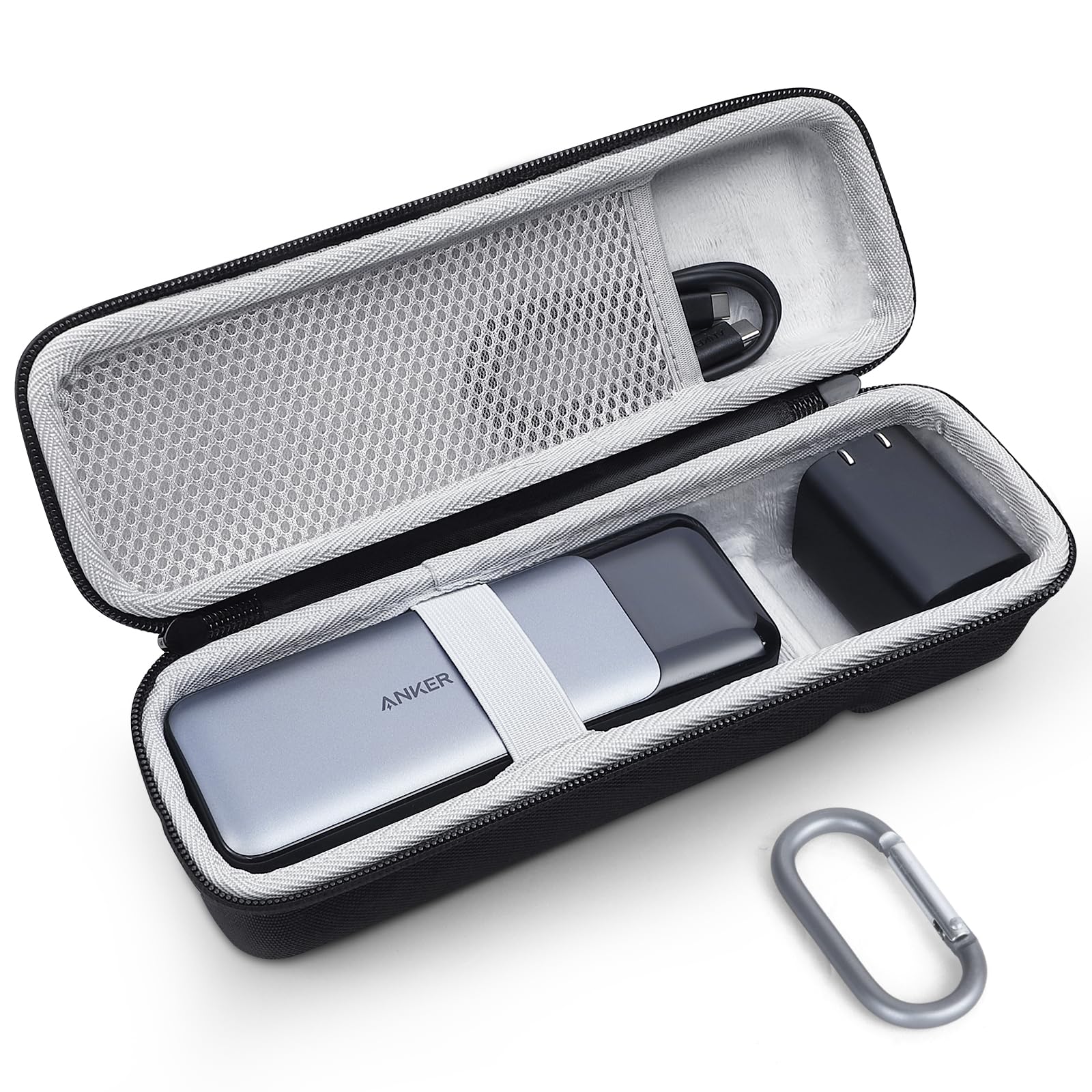 Durable Nylon Travel Case for Anker PowerCore 27650mAh/24000mAh Portable Charger - Protective Storage for External Battery & Wall Charger - Perfect for Camping, Travel & Daily Commute
