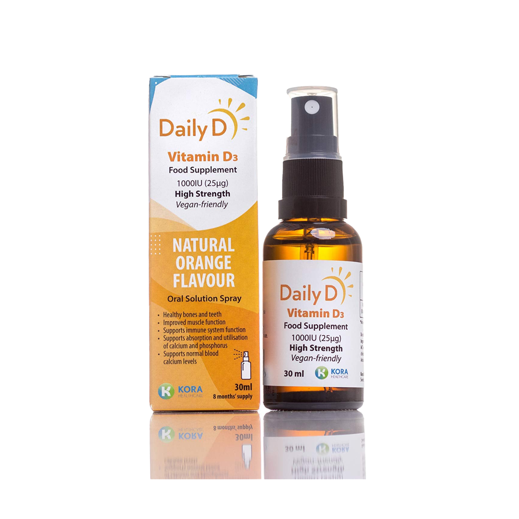 DailyD 1000IU Vitamin D3 Oral Spray - 30ml (1 Fl Oz) | Fast-Absorbing Liquid Vitamin D Supplement for Immune Support, Bone & Muscle Health | Great for Travel, Office & On-the-Go Use