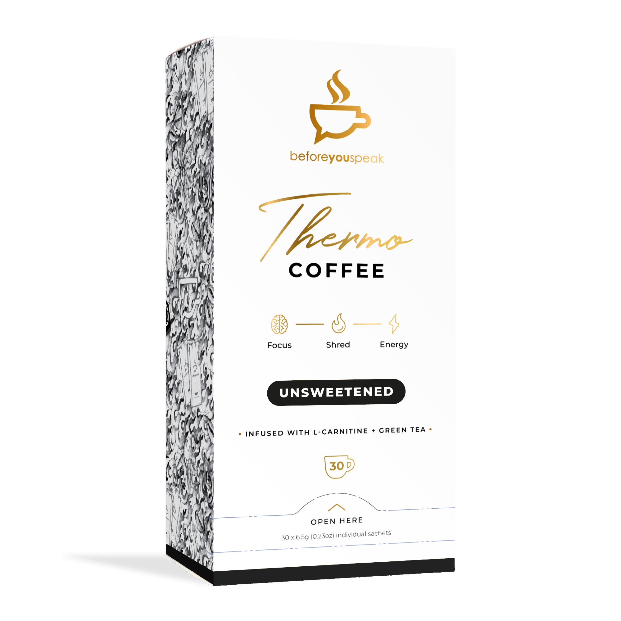 Before You Speak Thermogenic Coffee Unsweetened - Premium Fat Burning Coffee for Weight Loss | Boost Energy & Metabolism | Perfect for Morning Routine & Workout Fuel