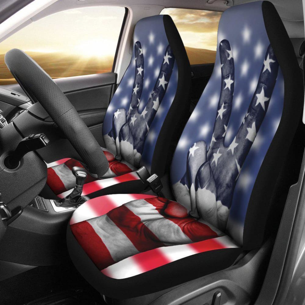 American Flag Car Seat Covers - Patriotic USA Design for Front & Back Seats - Durable & Comfortable for Trucks, SUVs, Sedans - Perfect for 4th of July, Veterans Day & Road Trips