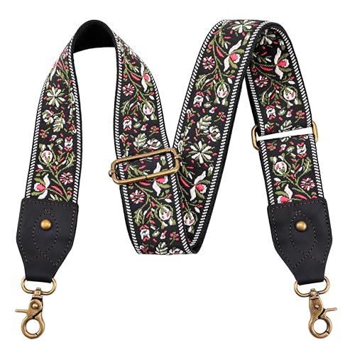 Leather White Flower Embroidery