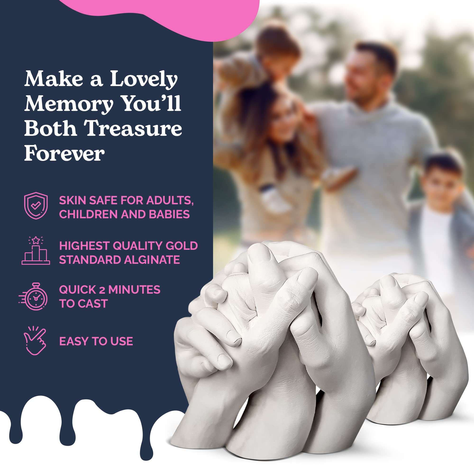 Edinburgh Casting Studio - DIY Hand Casting Kit for Family Memories, Complete Set with Refill Bundle - Perfect for Baby Handprint, Couple Keepsakes & Anniversary Gifts