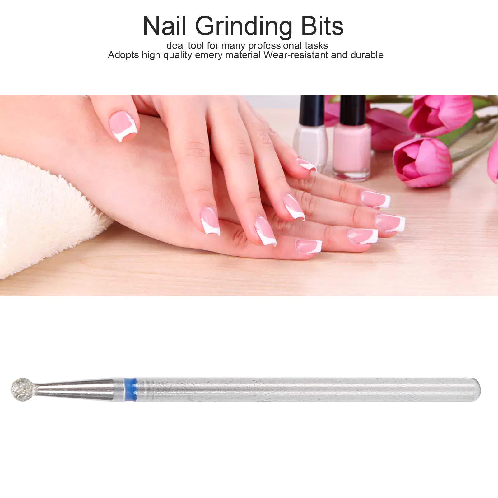 EXCLUZO 2.3mm Nail Drill Bits Set - Professional Nail Grinding Heads & Polishing Bits for Dead Skin Removal - Durable & Easy to Use Spherical Manicure Tools for Home Salon & Nail Care