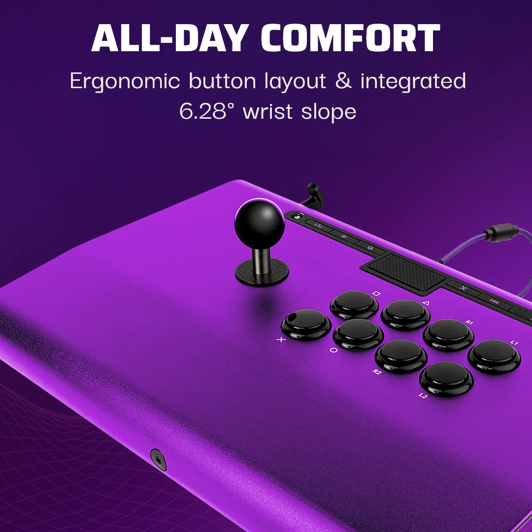 Victrix Pro FS Arcade Fight Stick for PS5, PS4 & PC - Purple Edition | Premium Fighting Game Controller for Tournaments & Home Gaming