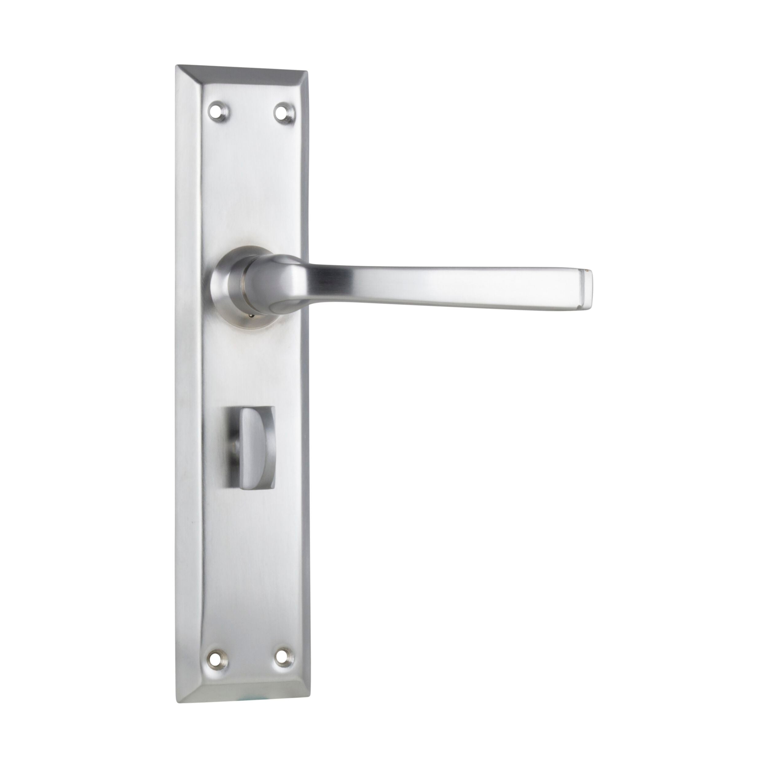 Menton Privacy Door Lever Pair in Satin Chrome - 0687P (H225xW50xP75mm) - Ideal for Bedrooms, Bathrooms & Private Spaces