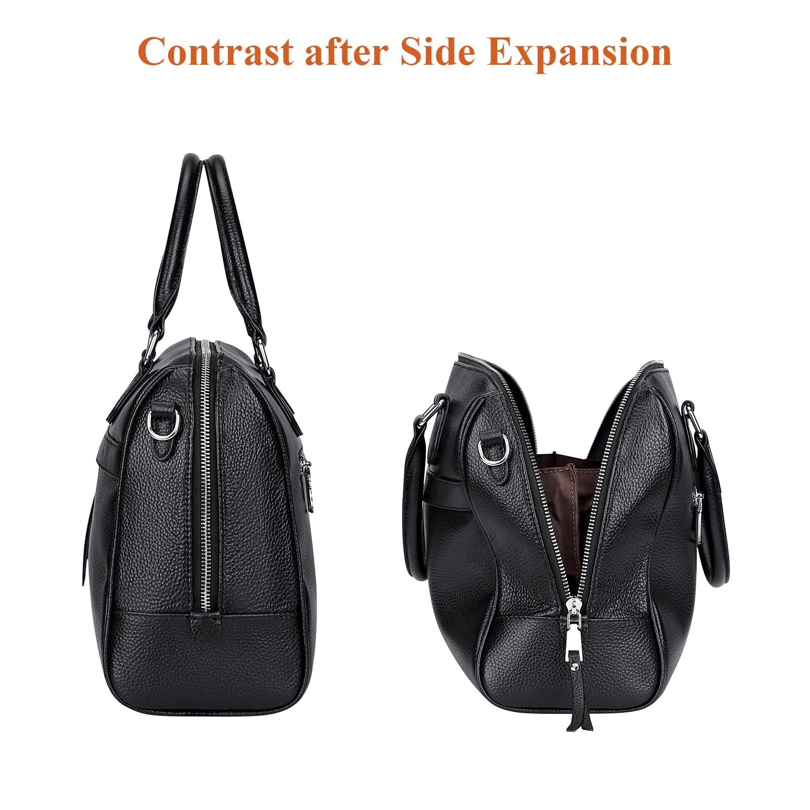 Genuine Leather Satchel Handbag for Women - Top Handle & Crossbody Purse - Stylish & Durable for Work, Travel & Everyday Use