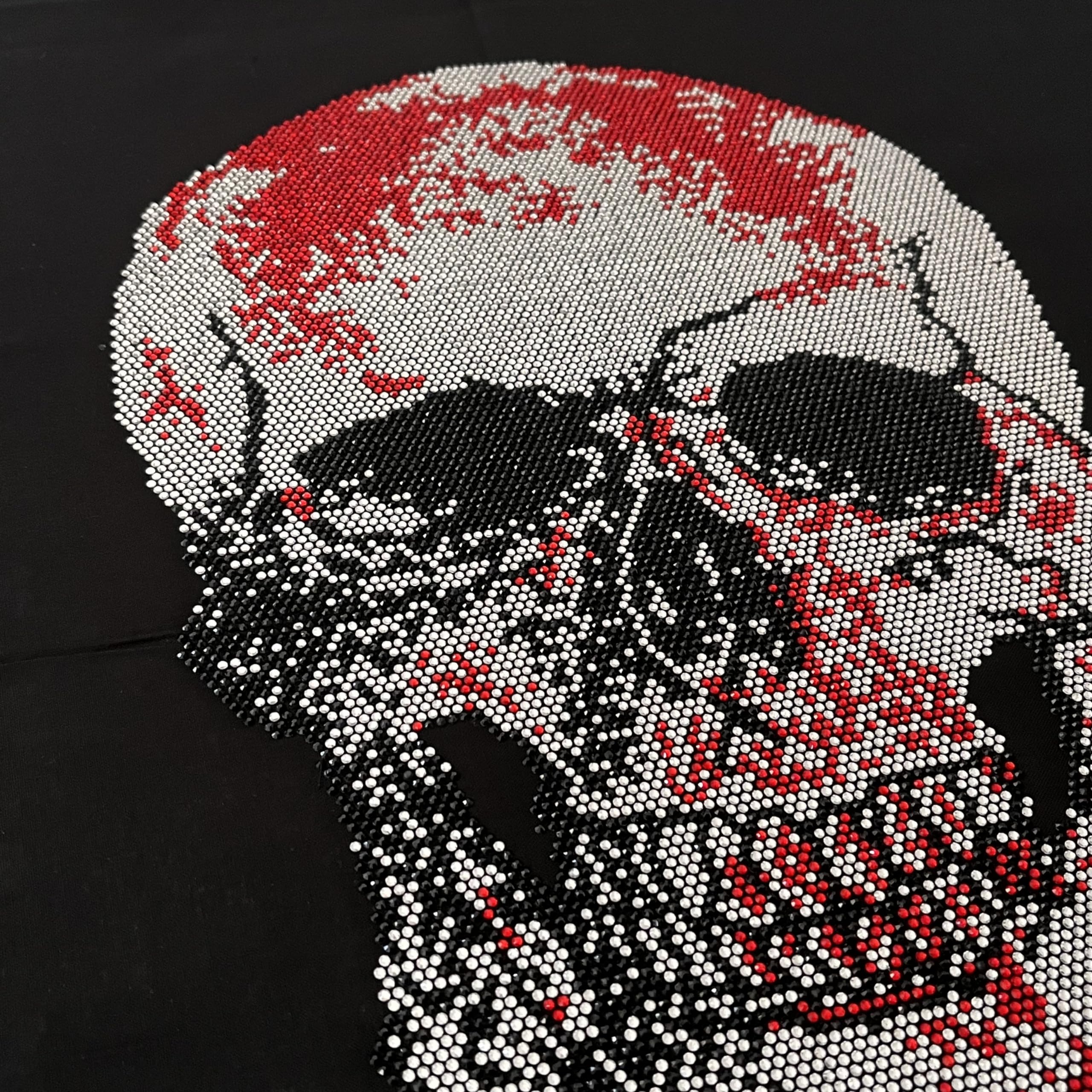 Rhinestone Red Skull Iron-On Patch for Jackets, Hats & Bags - DIY Embellishment for Punk, Gothic & Biker Fashion