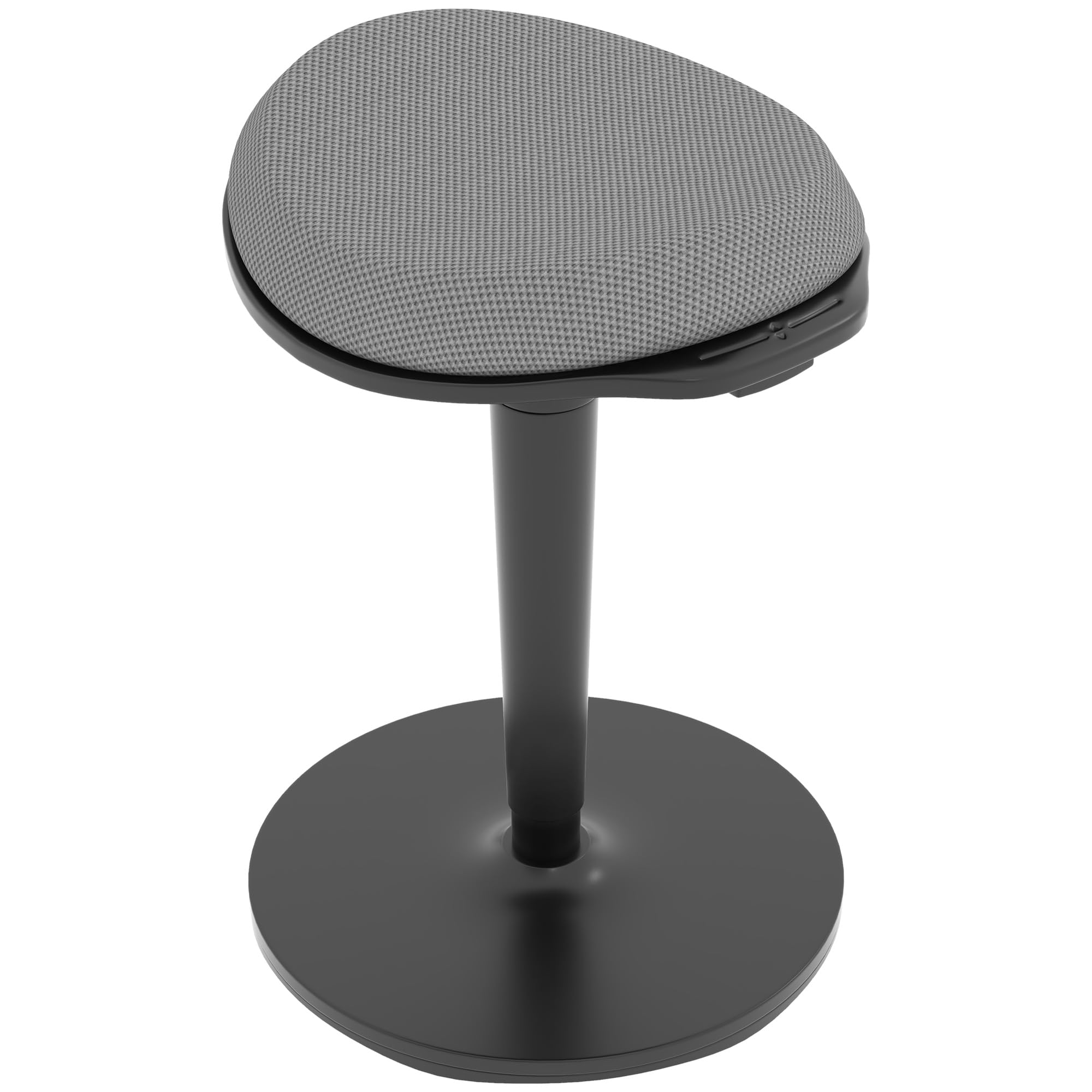 HOMCOM Adjustable Standing Desk Chair - Ergonomic Backless Wobble Stool with Rocking Motion, 22.2-28.1 Inch Height Range, Padded Seat for Comfort - Perfect for Office Work, Home Study & Active Learning - Gray