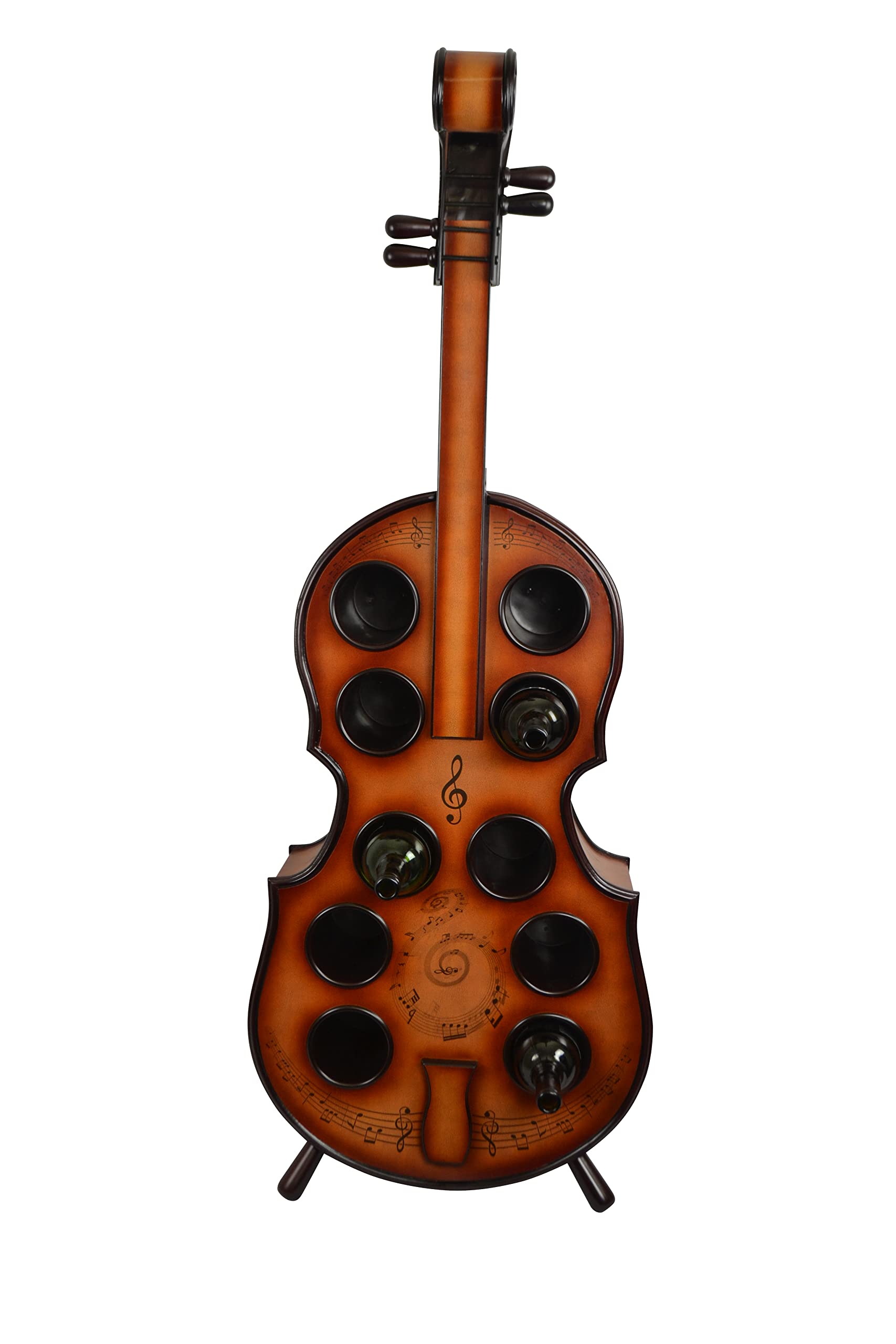 10 Bottle Wood Cello Wine Rack - Elegant Wine Bottle Holder for Kitchen, Dining Room & Bar Storage - Perfect for Home, Office & Restaurant Use