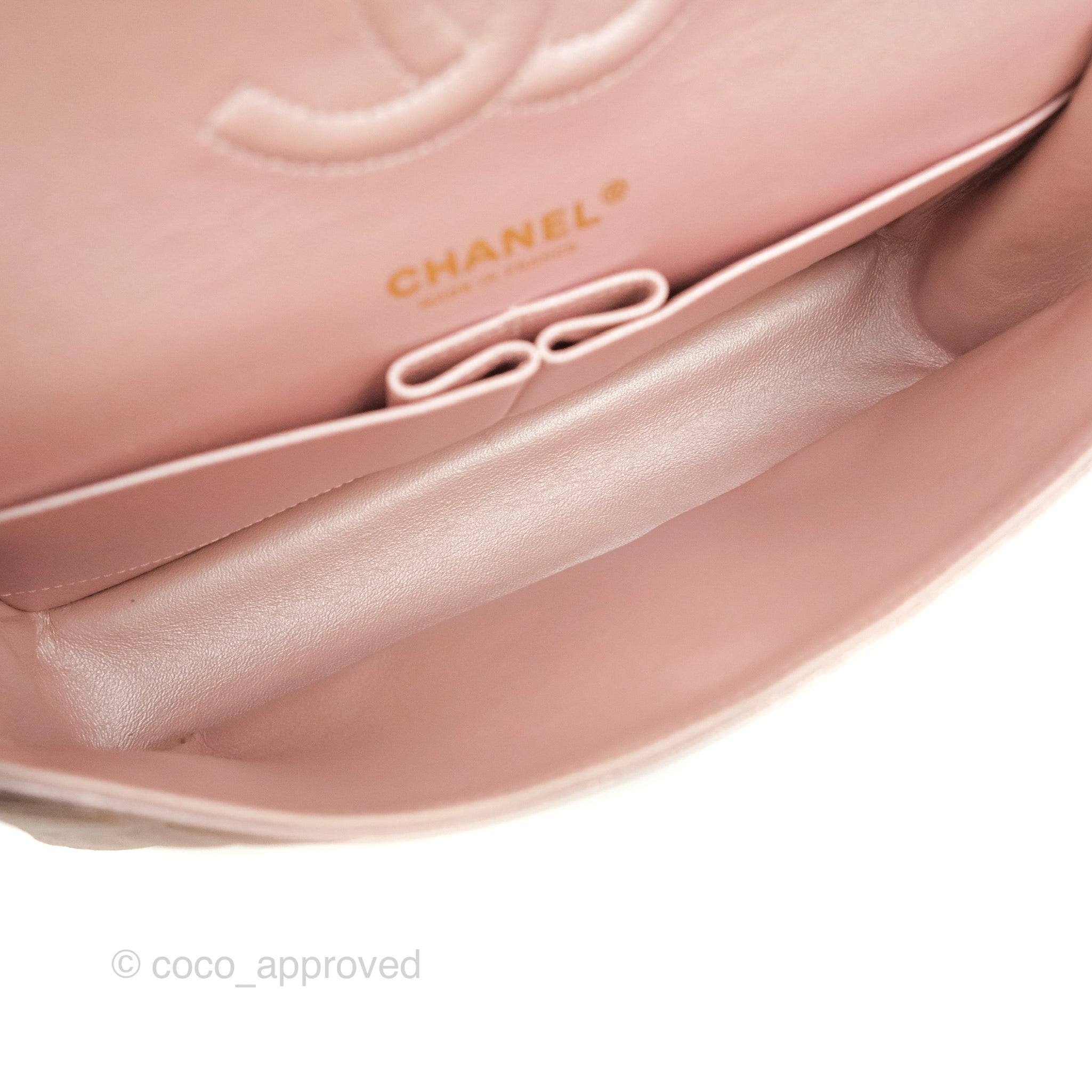 Chanel Classic M/L Medium Double Flap Bag in Rose Gold Pink Lambskin with Gold Hardware - Luxury Handbag for Women, Perfect for Parties, Weddings & Special Occasions
