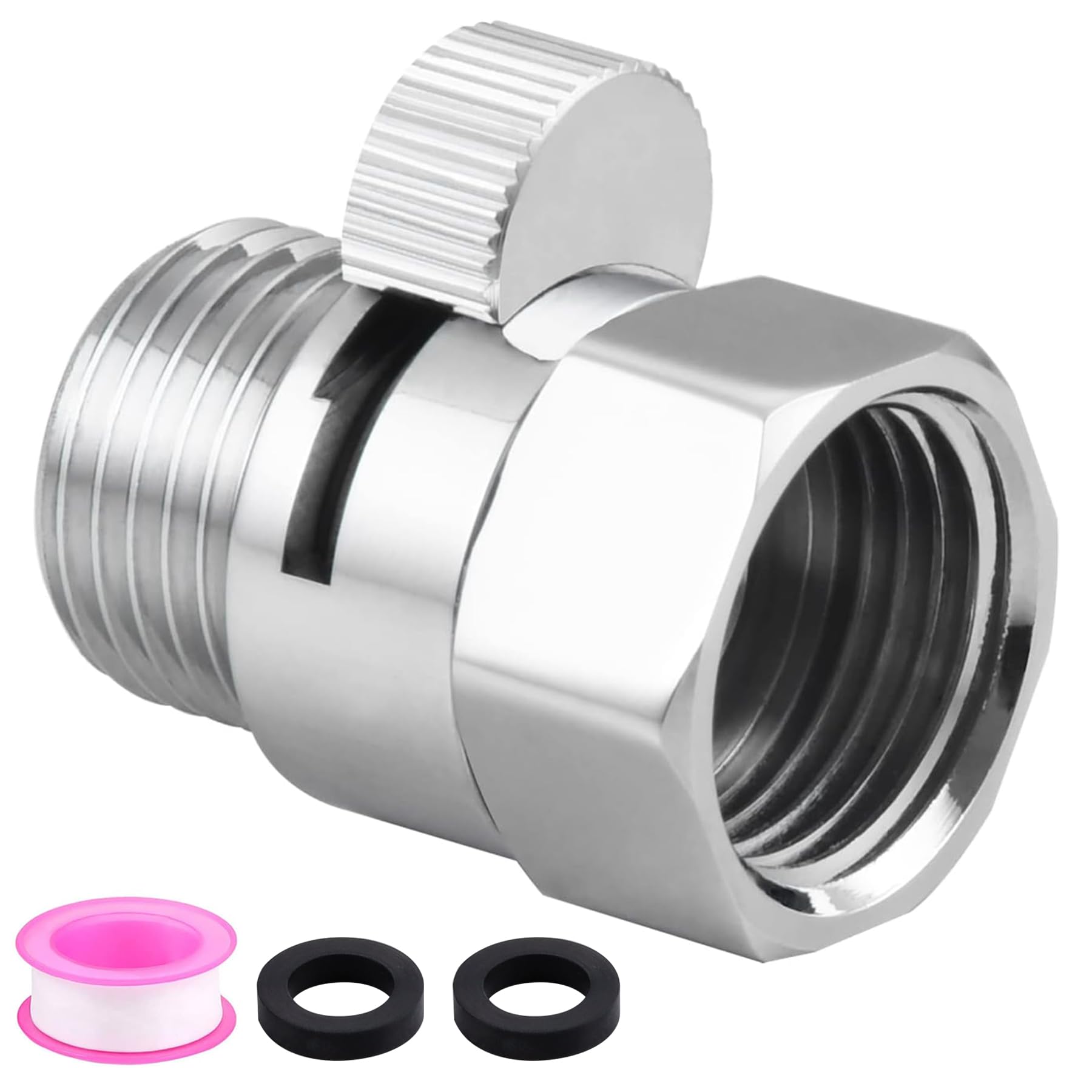 Worldwhere Shower Flow Control Valve - Brass Shut Off Valve for Hand Shower or Fixed Shower Head, G1/2